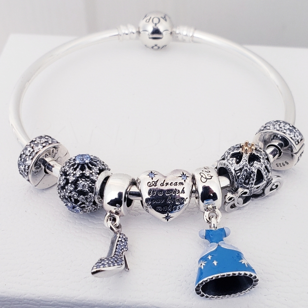 💫 8pc Authentic Pandora DISNEY CINDERELLA BRACELET 🎁 GIFT SET